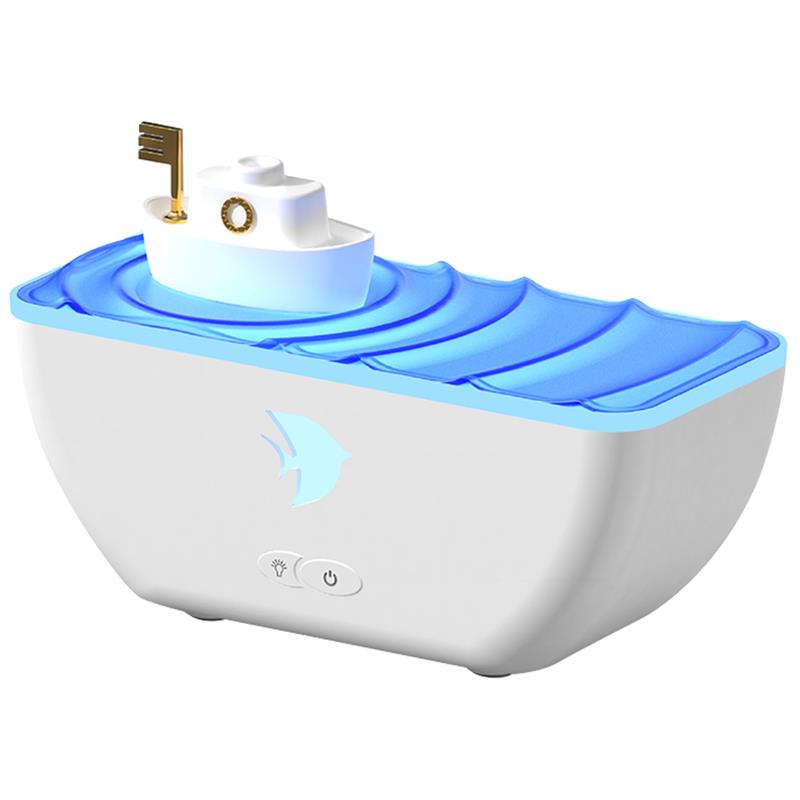 

Hogar 300ml Ship Shaped Cool Mist Humidifier with LED Light Fragrance Oil Diffuser Low Noise Aromatherapy Diffuser for Yoga Medi CHINA&USB білий