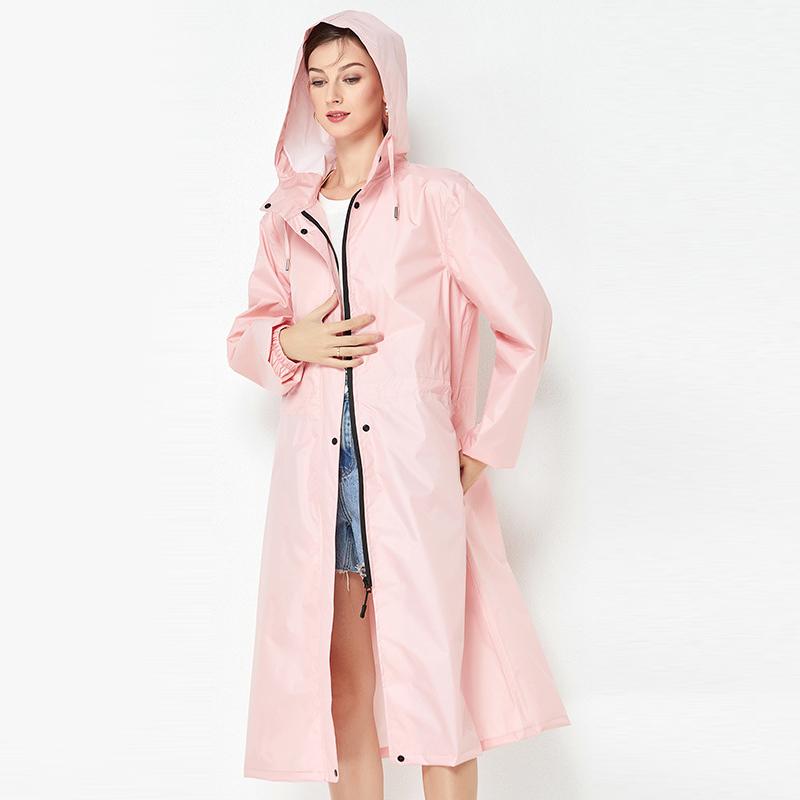 

Women Waterproof Long Raincoat Lady Rain Coat Hooded Trench Jacket Windbreaker Lightweight Outdoor Hiking Tour Rainwear L
