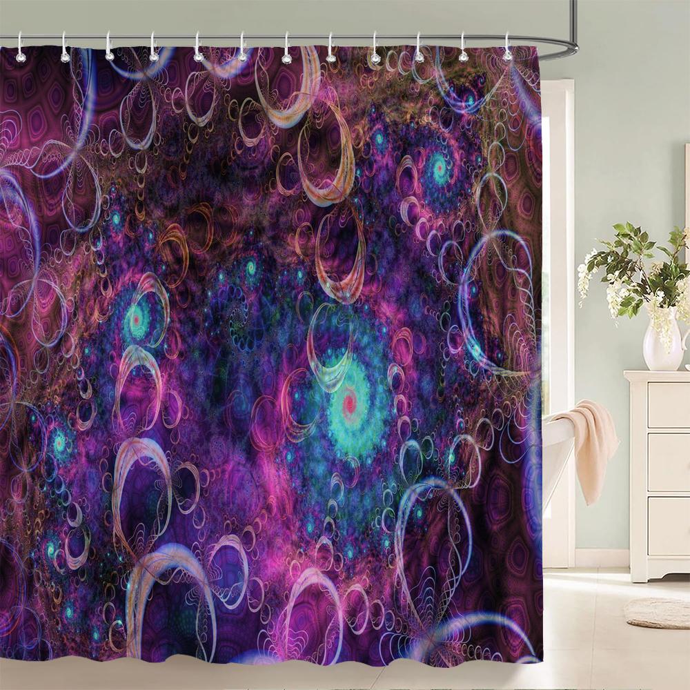Colorful Abstract 3D Printed Bath Curtains Waterproof Polyester Fabric Washable Bathroom Bathtub Shower Curtain With Hooks