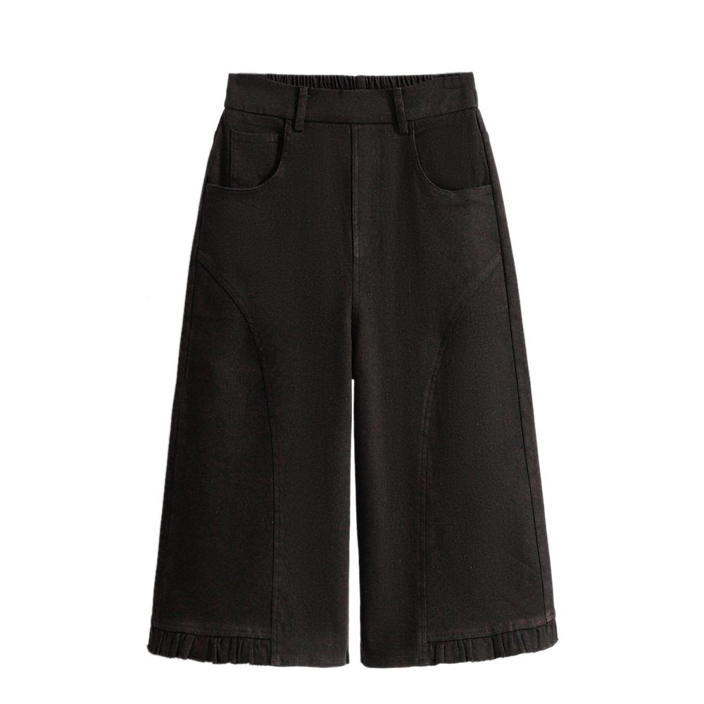 DIMANAF 2026 Summer Plus Size Women Pants Elastic Waist Oversize Loose Casual Lady Shorts Cotton Solid Black White 5XL