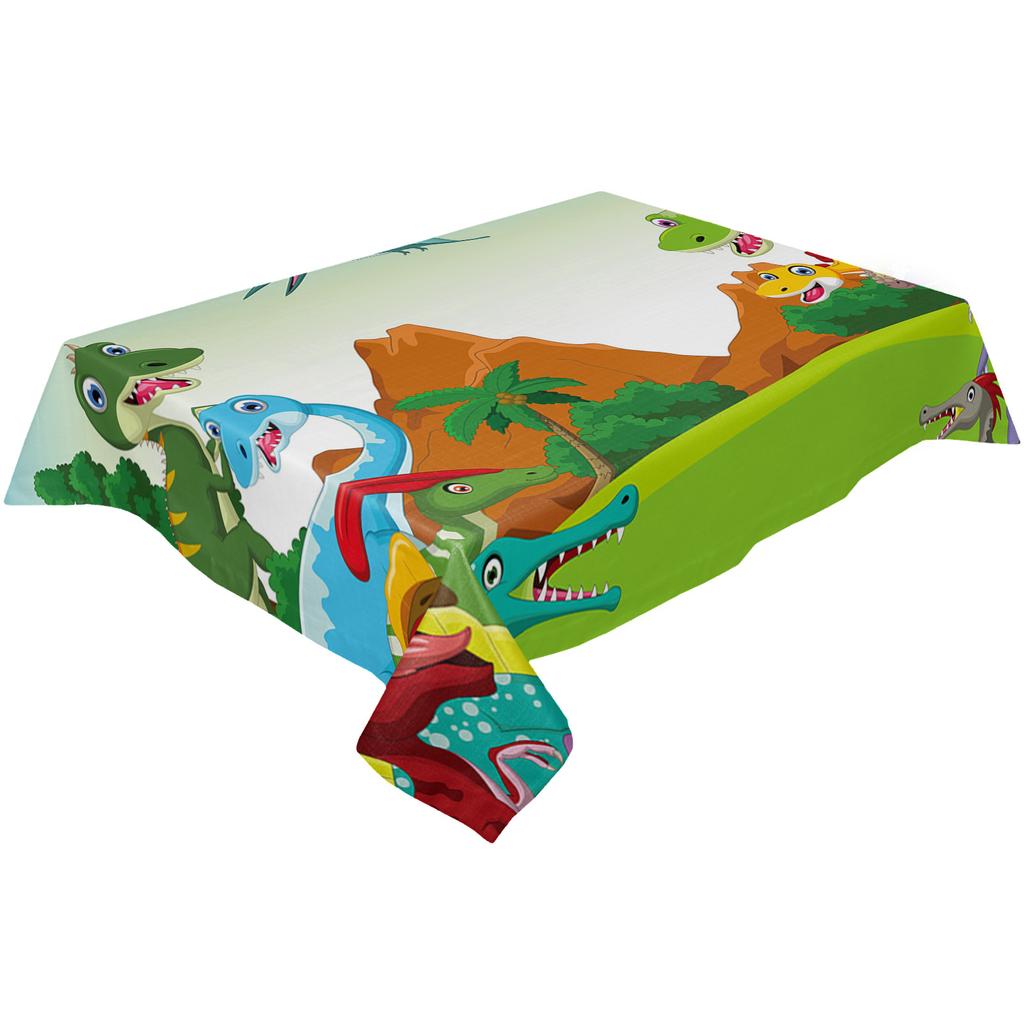 Cartoon Jungle Meadow Dinosaur Tablecloth Holiday Decor Waterproof Rectangular Tablecloths Wedding Decor Table Cover