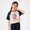 Girls' Printed Pure Cotton Color-block T-shirt