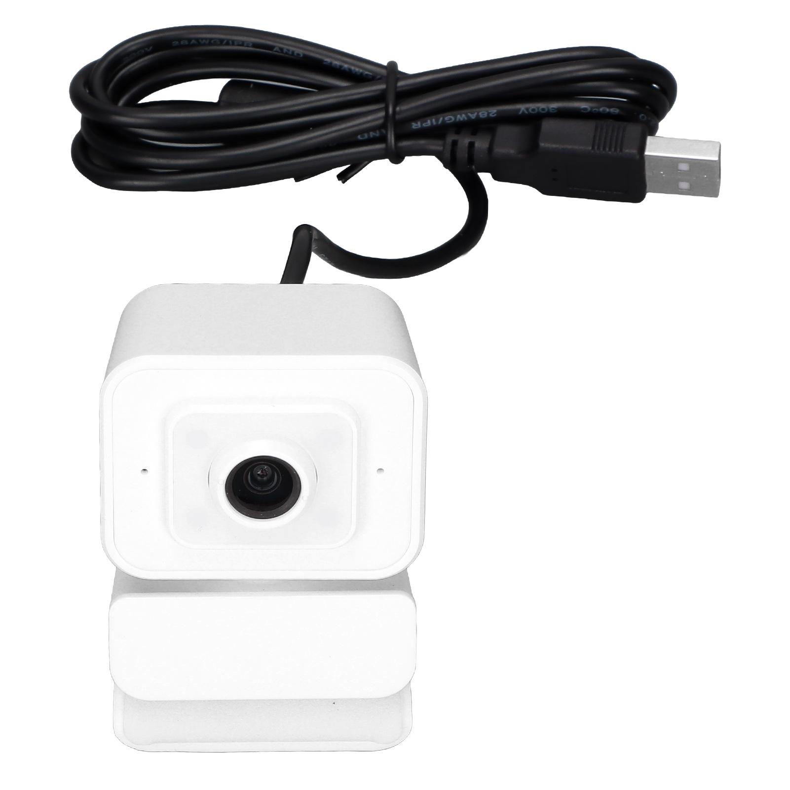 

White Web Cam High Resolution 1080P 30fps 360 degrees Rotation USB Computer Webcam for Live Broadcast Online Class