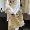 Navy Style Straw Bag Hand-woven Bag New Versatile Large-capacity Tote Bag Women's Shoulder Beach Bag