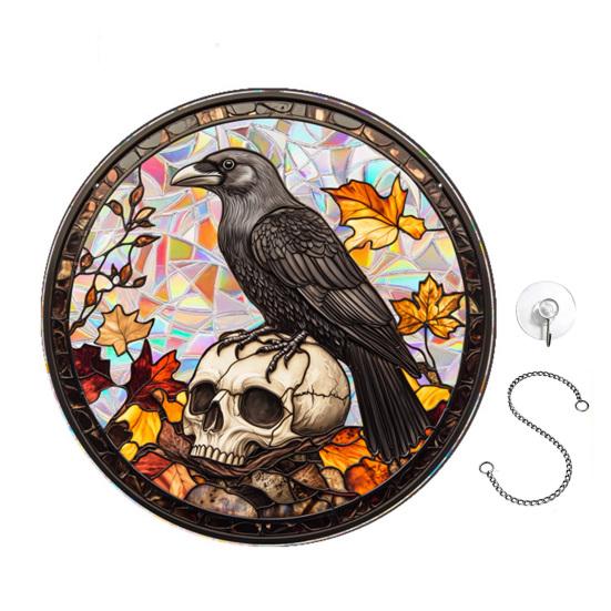 Halloween Suncatcher Hanging Decoration Ghost Pumpkin Witch Black Cat Castle