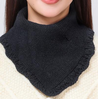 Cashmere Knitted Triangle Ring Scarf Women Autumn Winter Wool Neck Warmer Korea Fashion Neckerchief Stripe Soft Fake Collar