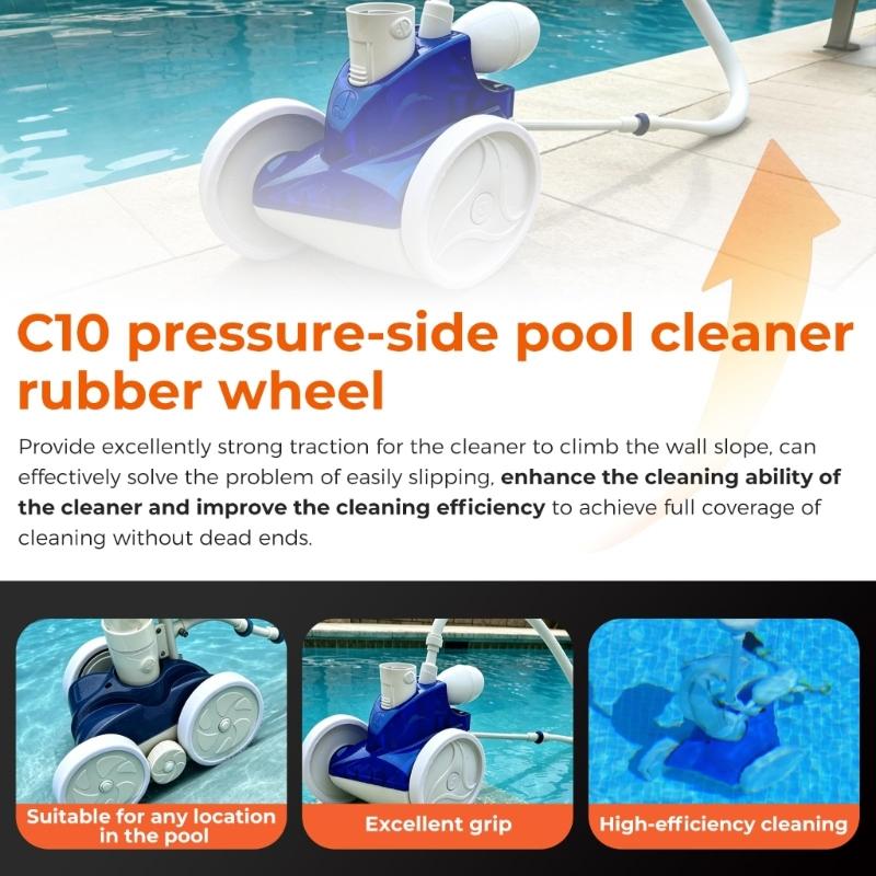 Pool Cleaner Replacement Tires, 3-Pack Rubber Set for 180, 280, 360 and 380 Pressure-Side Cleaner Models, for Direct Worn Tire Maintenance