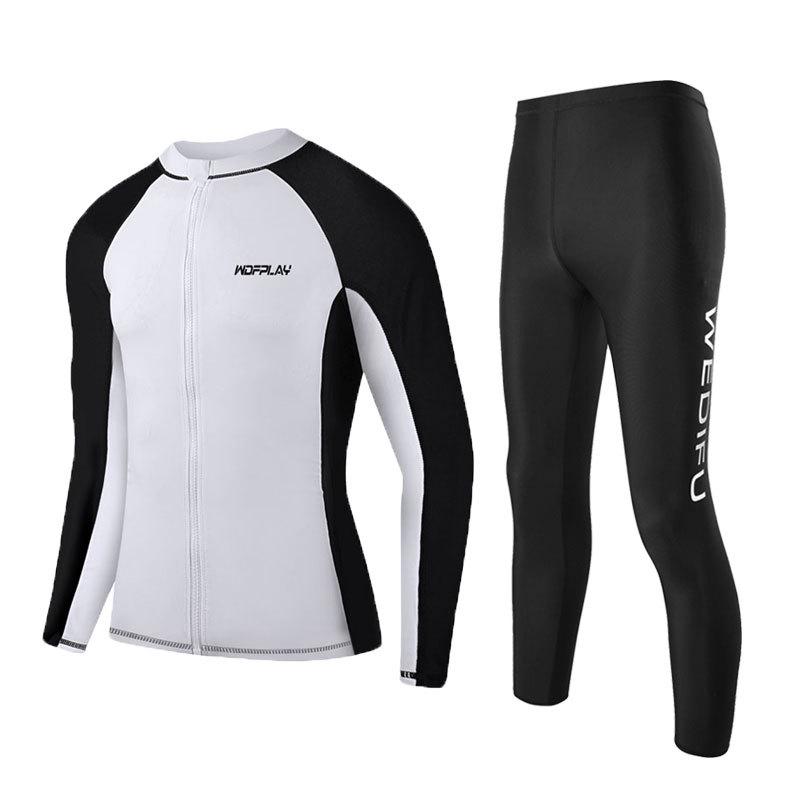 Men's Quick-Dry UV-Protection Diving & Surfing Suit - Slim Fit Long-Sleeve, Zip-Up Jellyfish-Proof Set