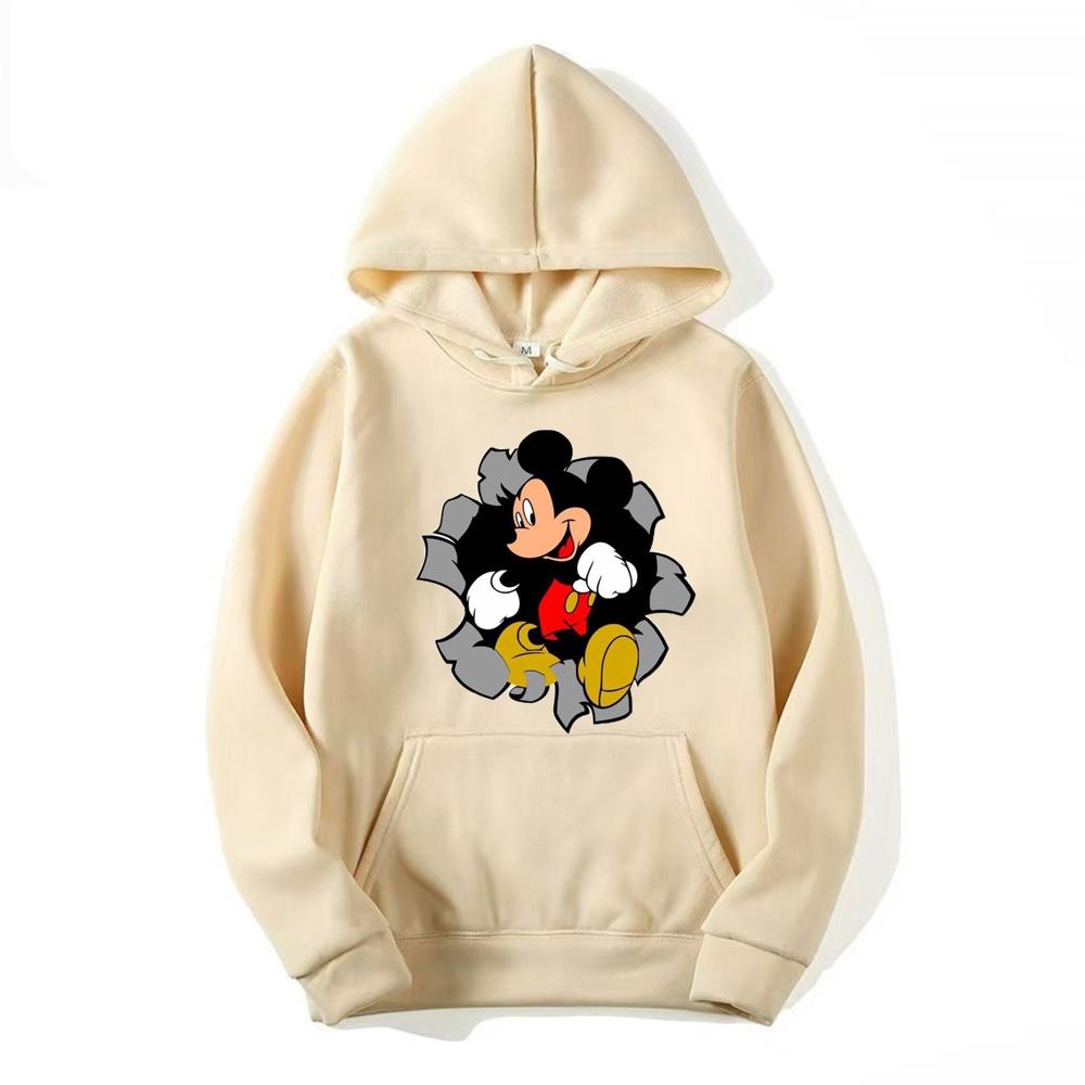 New Disney Mickey Mouse Couple American style Cute Pink Hoodie in the Autumn and Winter for Men's and Women's Couple's Clothing