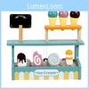 Wooden Ice Cream Shop Play Set With Realistic Design For Kids Imaginative Role Play