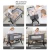 Baby Bedside Bed Newborn Bed Spliced Large Baby Crib Children's Bed Multifunctional Movable Foldable