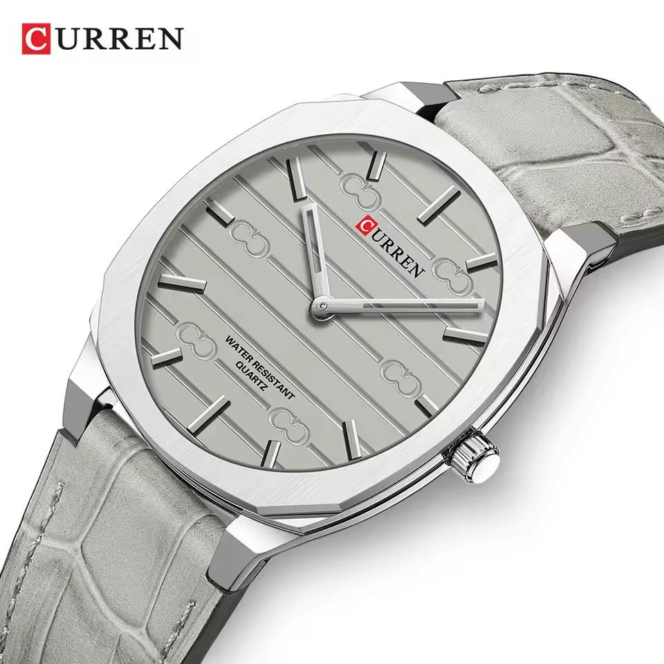Curren Brand Luxury Men's Quartz Watch Ultra-Thin Waterproof Men's Wristwatch Business Fashion Watch for Men Leather Reloj 8480