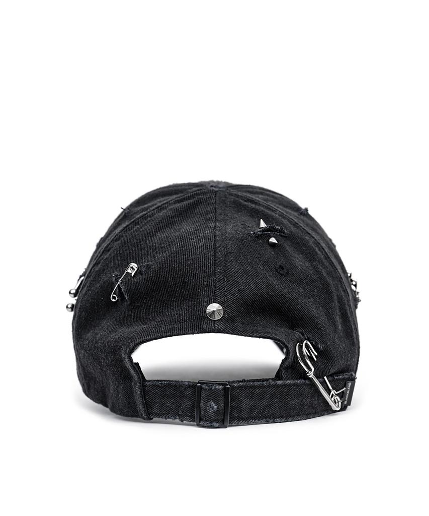 BLACKBLOND Vividi Ript Piercing Custom Denim Cap (Black)
