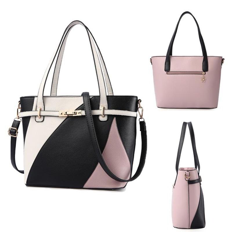 Elegant Pu Patchwork Leather Handbags For Women With Multifunctional Design