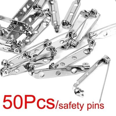 50 st Säkerhetsnålar Broschlås Baksida Säkerhetslås 25mm 1 Tum Rullande DIY Fynd Säkerhetsnålar