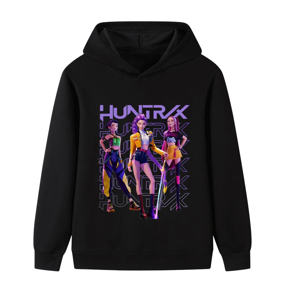 B1235 Kids Boys Girls Kpop Rumi Zoey Mira Print Long Sleeves Hoodie