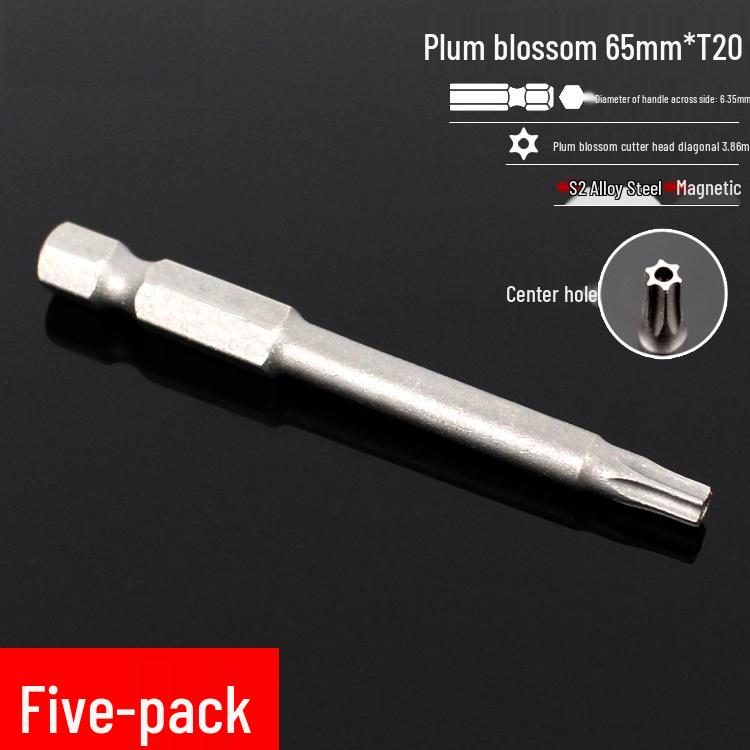 Plum Blossom S2 Magnetic Hex Screwdriver Set - 6.35mm Pneumatic Drill Bit Set