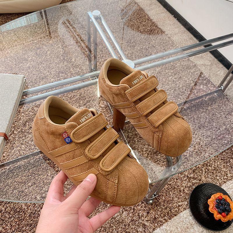 2025 autumn Korean version Velcro retro German training shoes women's inner height increase breathable non-slip wear-resistant casual versatile spo