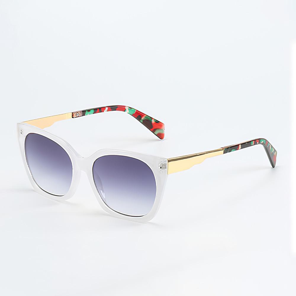 Vintage Sunglasses For Women Fashionable Dazzling Red Frame Glasses Green Golden Pattern Luxurious Lens Decoration Glasses Women