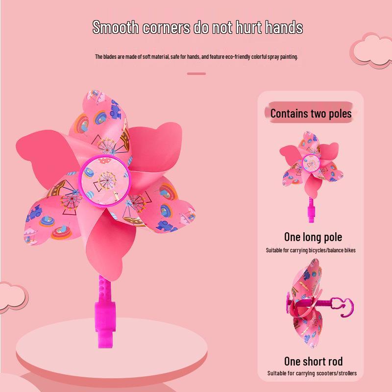 Seven-Color Rotating Pinwheel Pendant for Children's Bike or Stroller