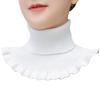 Women's Korean Style Knit High Neck Scarf Warmer - Versatile Faux Collar for Autumn/Winter