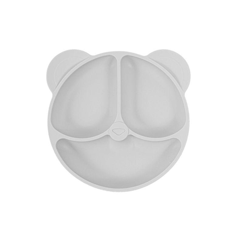 1pc 20x20x3cm Cute Bear Baby Food Supplement Tableware - Food Grade Silicone Suction Cup Dinner Plate Fall-proof Food Bowl