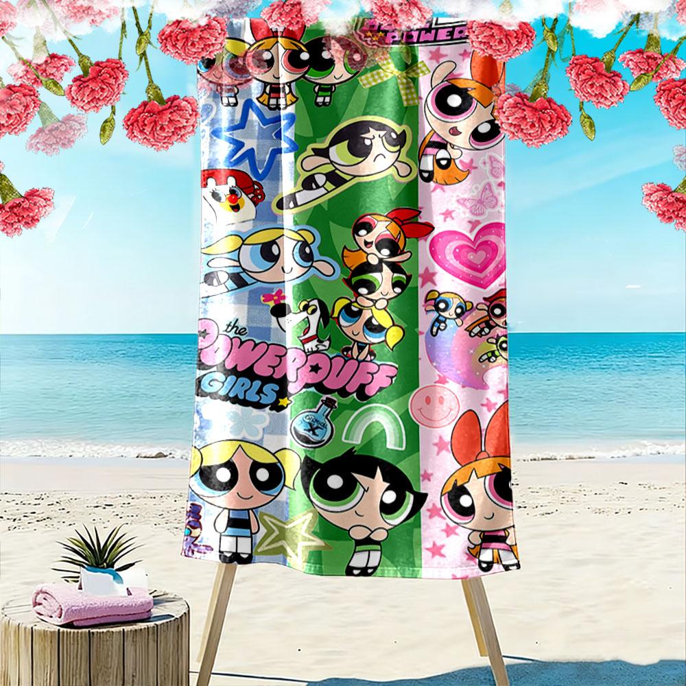 Powerpuff Girls Cartoon Towel A must-have beach towel for beach travel
