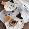 Japanese Cute Cat Dish Creative Ceramic Seasoning Dish Porcelain Dipping Saucer Plate Snack Plate Kitchen Supplies Tableware