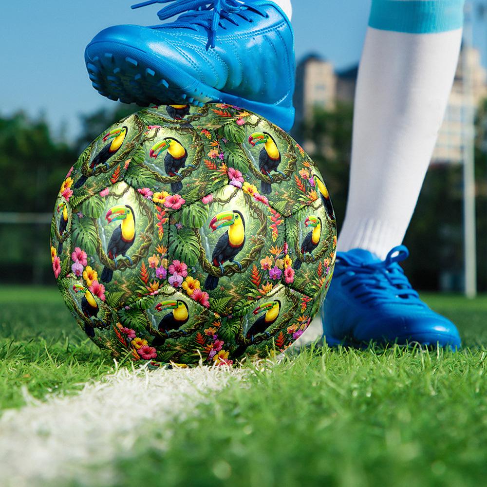 1pc Tropical Toucan Paradise Durable Size 5 Soccer Ball Professional Match Training Football Indoor &Outdoor Sports Ball p60143