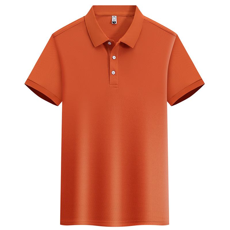 Kurzärmeliges Poloshirt für Herren im Sommer, schlichtes, legeres Business-T-Shirt mit einfarbigem Revers, Eisseide, atmungsaktiv und vielseitig