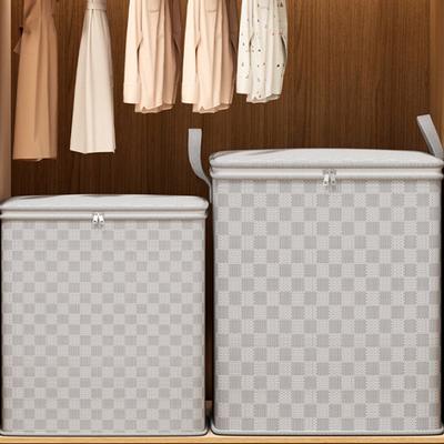 Nem szőtt paplan tároló táska fedelekkel Cipzáras Összecsukható ruha Paplantartók Tartály Nagy kapacitású porálló táska Rendezés