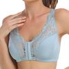 Wind Large Size No Steel Rim Bra Underwear Women's Lace Transparent Thin Bra Front Buckle Bra