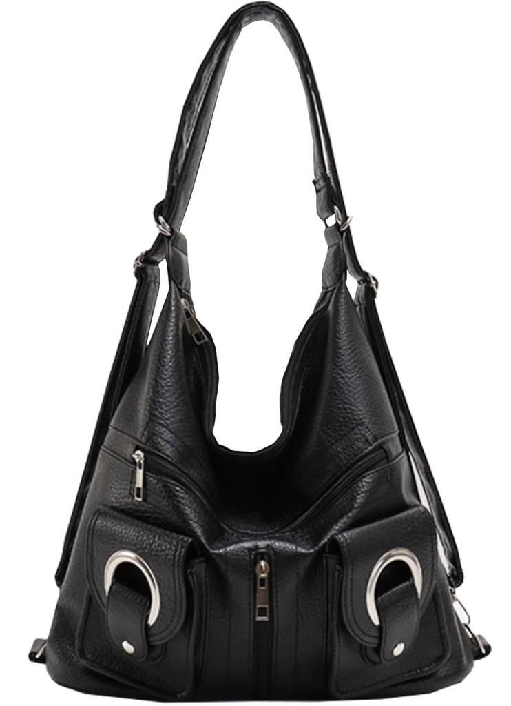 Roiyezo Women's Shoulder Bag, 2-Way Tote Bag, Backpack, Handbag, Y2k, Large Capacity, Handbag, Popular, Retro Design, Lightweight, Perfect for