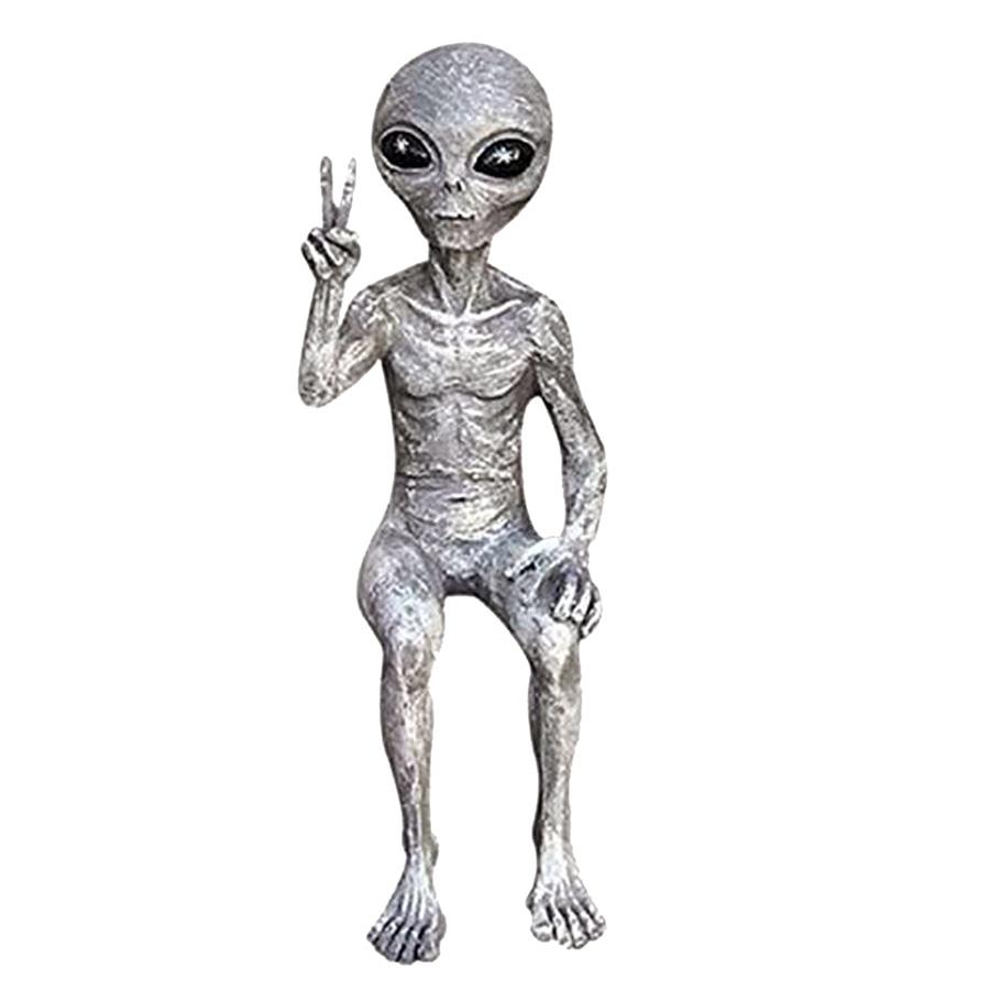 Alien Statue Ornaments Martians Garden Figurine Indoor Outdoor Decoration Resin