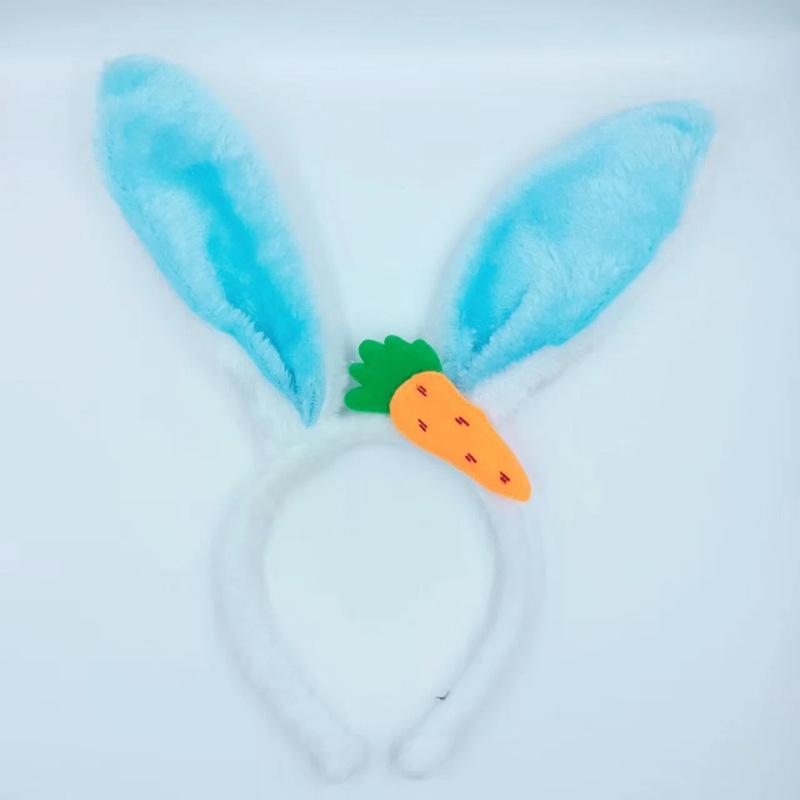 Neue Osterhasenohr-Haarbänder Plüsch-Hasenohren Karotten-Haarband Party Cosplay Kostüm Kopfschmuck Gesichtswasch-Haar-Accessoires Geschenk
