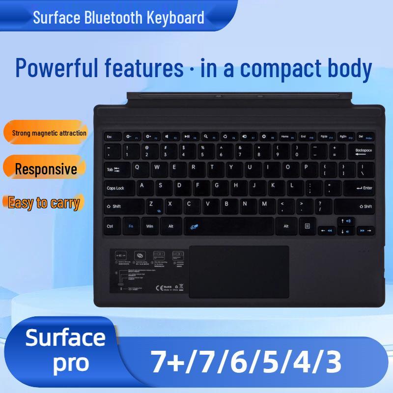 Microsoft Surface Pro Series Thin Light Bluetooth Magnetic Keyboard with Colorful Backlight