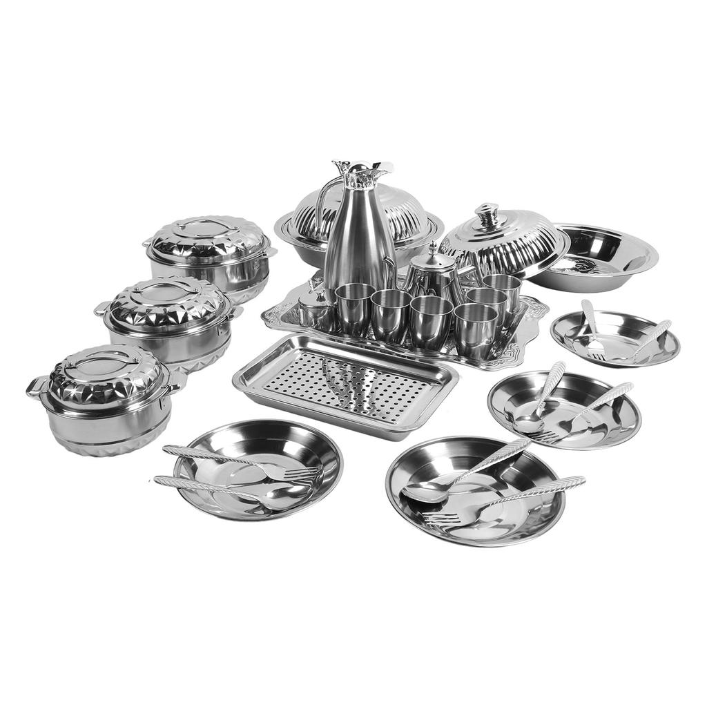28-teiliges Edelstahl-Kochgeschirr-Set, verdicktes Multifunktions-Küchenkochgeschirr, Töpfe und Pfannen