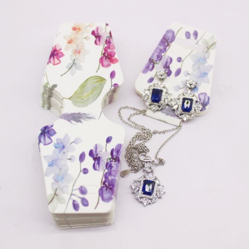 100pc/lot Multi Design Printed Jewelry Necklace Earring Set Card Flower and Bird Styles Hair Accessoreis Bracelet Dispaly Card