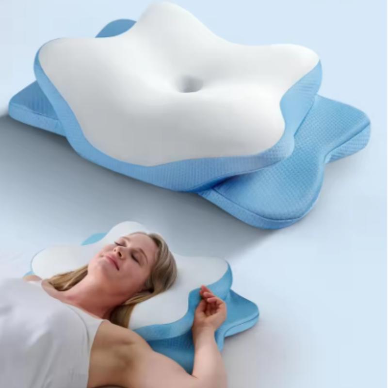 Ergonomic Memory Foam Cervical Pillow for Neck Pain Relief Cover Dual Height Support for All Sleep Positio