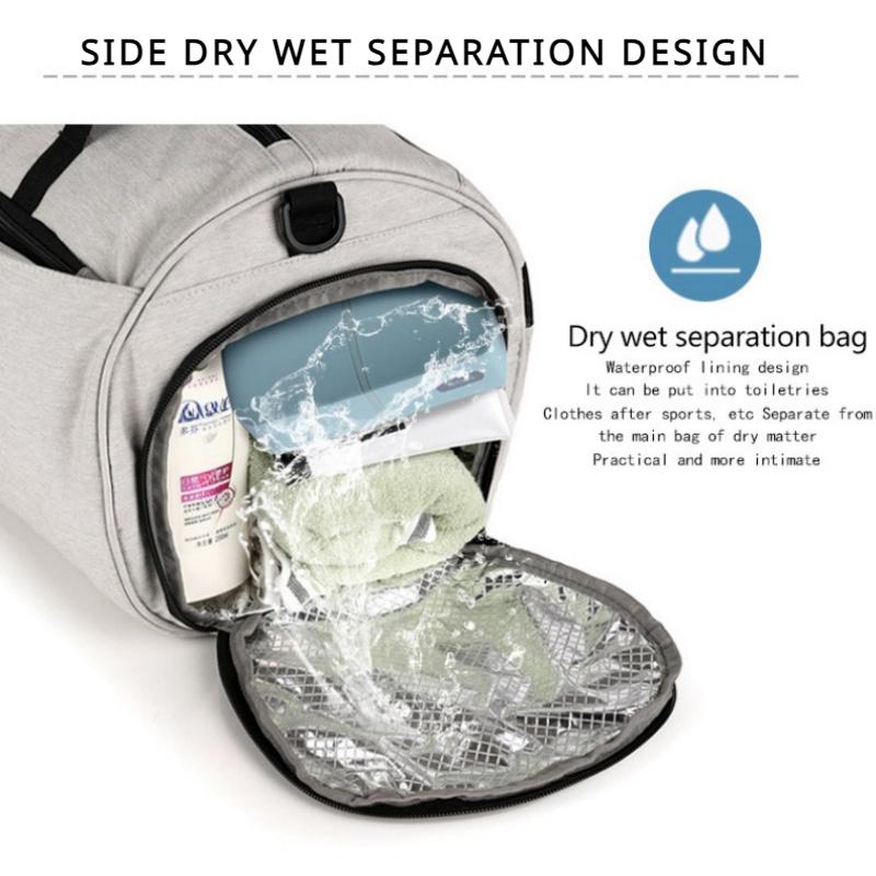 Unisex Large Capacity Gym Fitness Bag Fashion Solid Color Dry-wet Separation Bucket Travel Luggage Bag Portable Outdoor Sports Camping Trekking Bags