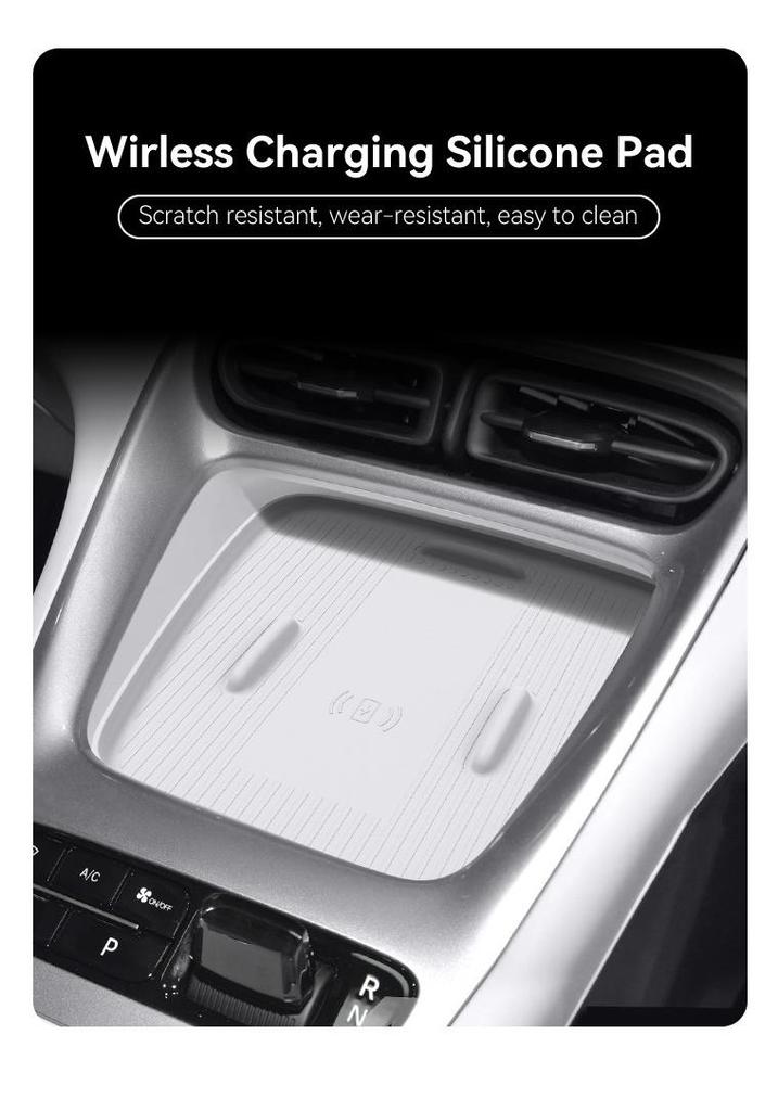 Star Wish EX2 Non-Slip Wireless Charging Silicone Pad for Center Console - Anti-dust Car Interior Accessory for Mobile Phones