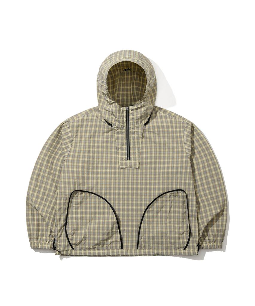Qmile 311 Wide Short Hooded Anorak Jacket Beige
