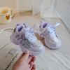 2025 autumn new baby sports shoes children's flowers bright diamond dad shoes soft sole non-slip little girl foreign tide