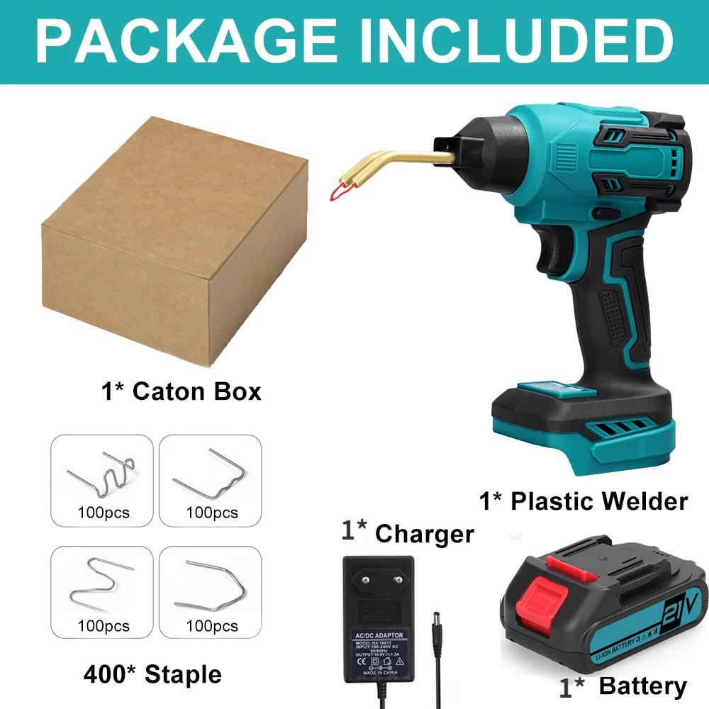 Pistol de sudură din plastic portabil fără fir, capsator fierbinte, mașină de sudură, bară de protecție auto, fier de lipit, cleme, kit de reparație