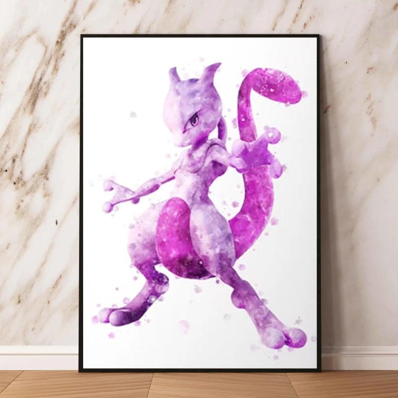 Eeveelutions Decorative Painting Cute Eevee and With Floral Elements High  Quality Wall Art for Home Decor Classic