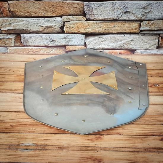 60.96 Cm Medieval Templar Knight Shield Larp Re-enactment Cross Warrior Shield Medieval Armour Steel Shield Best For Gift