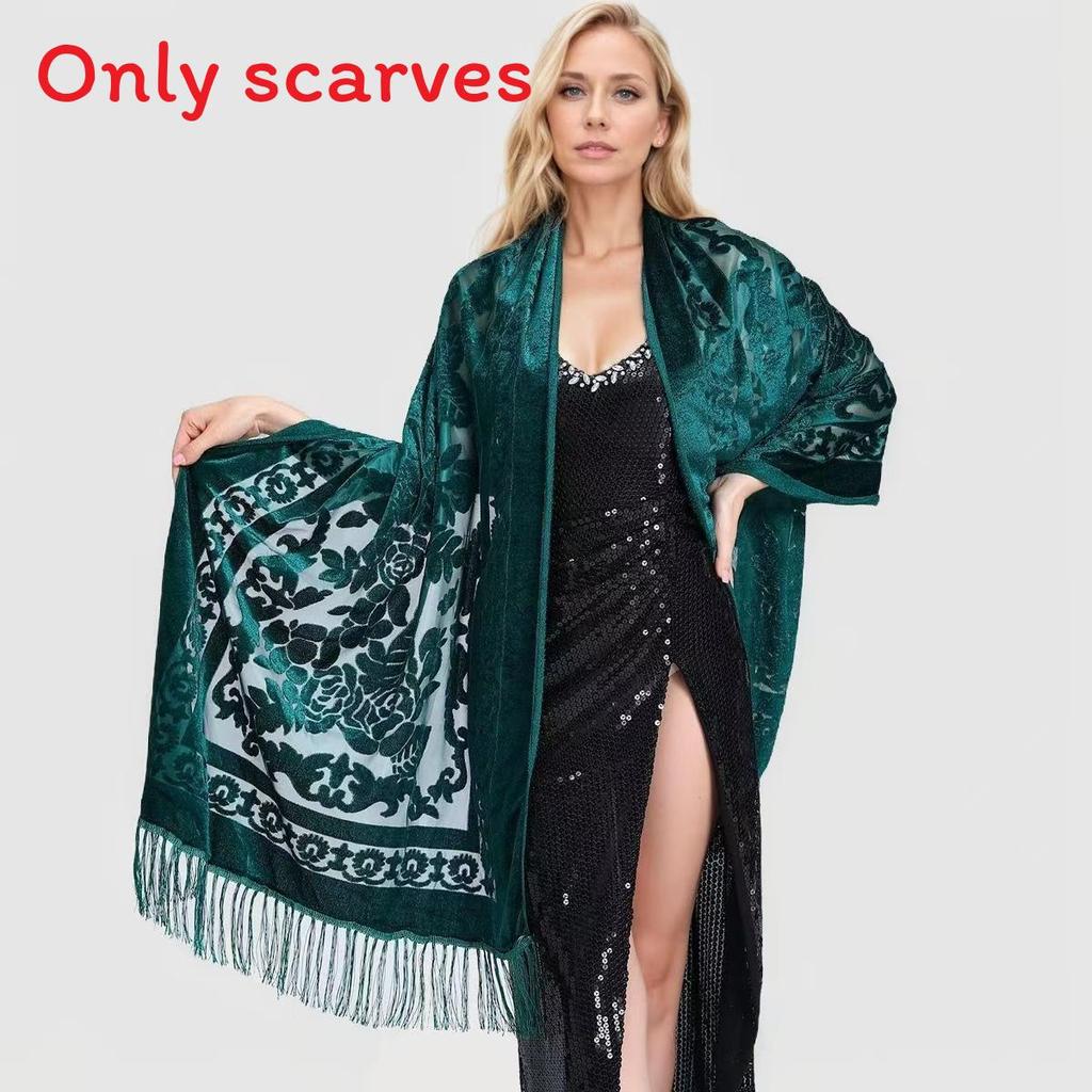 

Luxury Silkblend Shawl With Tassels For Winter And Yearround Fashion OliveGreen