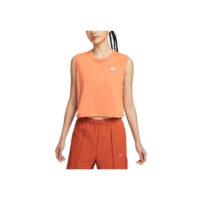 Sportbekleidung Club Modisch Vielseitig Bequem Ärmellos Rundhals Atmungsaktives T-Shirt Damen Tops Weich-Orange HF9532-828