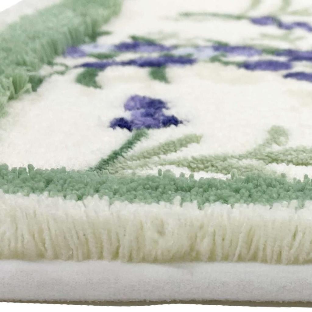 Senko Lavender Long Toilet 80 X 65 Green Floral Antibacterial and Odor Made In Product Number 32685 S.D.S. Mat, Approx. Cm, Print, Resistant, Japan,