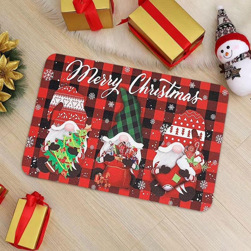Merry Christmas Santa Claus Dwarf Carpet Party Living Room Sofa Bedroom Bedside Study Entrance Door Rug Non-slip Decor Mat